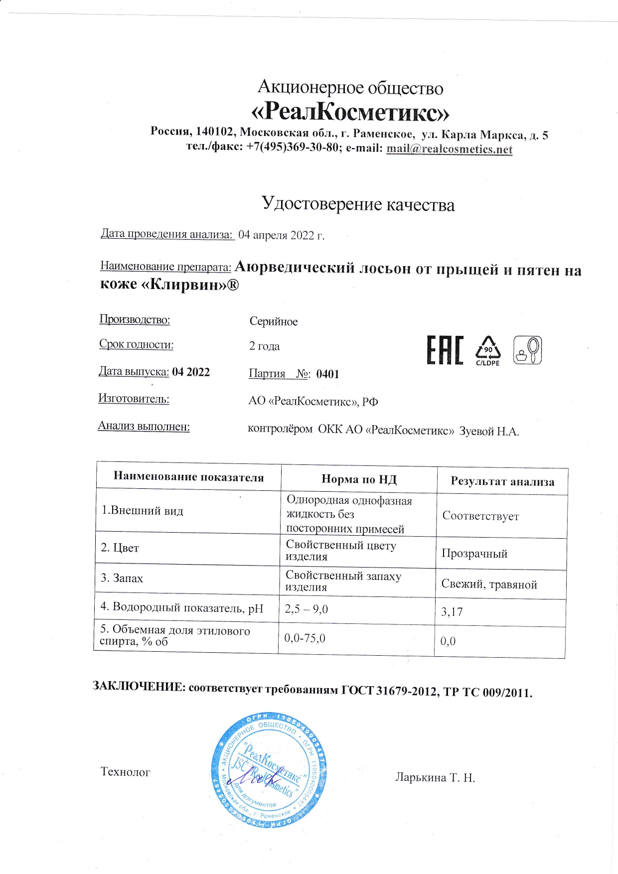 Паспорт №0420220401